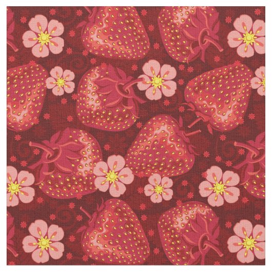 いちごパターン2 2 ファブリック (クローズアップ)