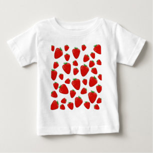 いちごパターン ベビーTシャツ