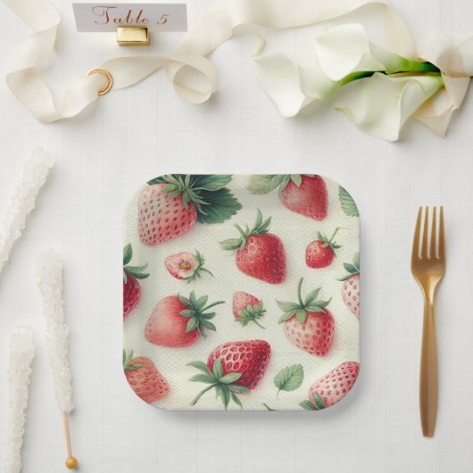 いちごパンケーキスタック ブライダル ブランシュ シャワー ペーパープレート (ウェディング)