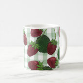 いちごパーソナライズされたつる植物コーヒーマグ コーヒーマグカップ (正面右)