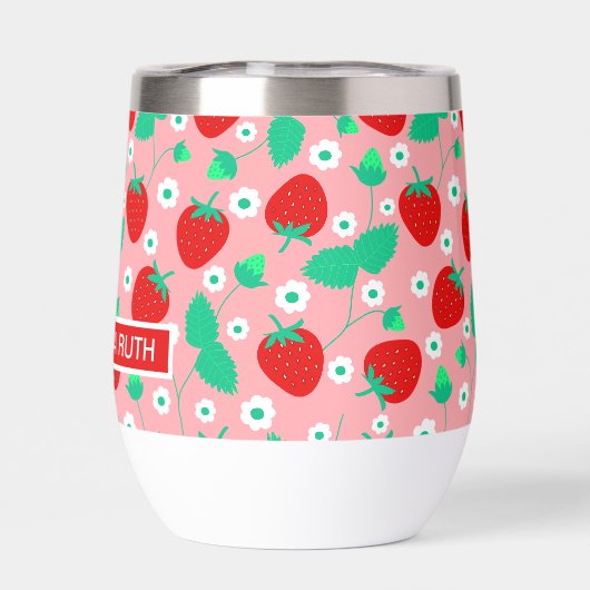 いちごパーソナライズされたとデイジーの花が可愛い (背面)