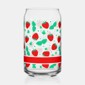 いちごパーソナライズされたとデイジーの花が可愛い ガラス缶 (裏面)