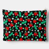 いちごパーソナライズされたとデイジーの花 アクセサリーポーチ (裏面)