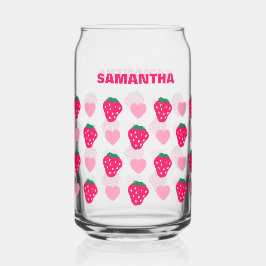 いちごパーソナライズされたとハートお母さんの日 ガラス缶