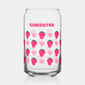 いちごパーソナライズされたとハートお母さんの日 ガラス缶 (裏面)