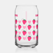 いちごパーソナライズされたとハートお母さんの日 ガラス缶 (左)