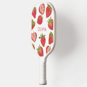 いちごパーソナライズされたの名前 ピックルボールラケット (左)