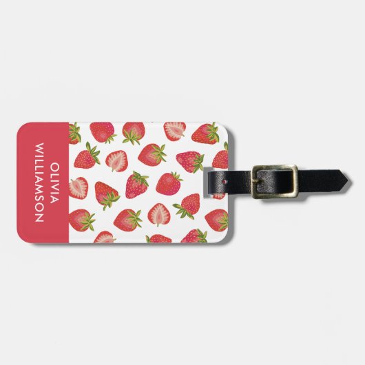 いちごパーソナライズされたの柄 ラゲッジタグ (正面横)