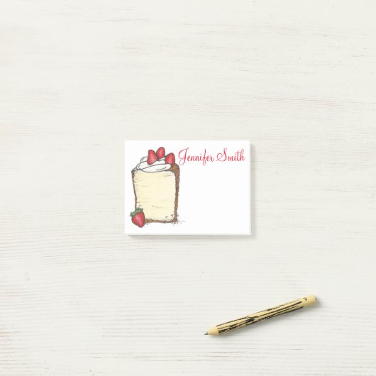 いちごパーソナライズされたエンジェル食品ケーキのポスト ポストイット (デスク上)