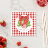 いちごパーソナライズされたテーマ誕生日かわいい夏 スタンダードカクテルナプキン (インサイチュ)