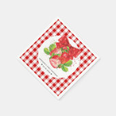 いちごパーソナライズされたテーマ誕生日かわいい夏 スタンダードカクテルナプキン (角)