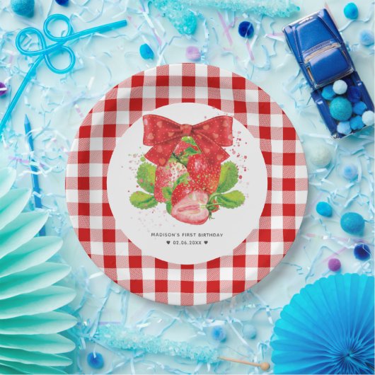 いちごパーソナライズされたテーマ誕生日かわいい夏 ペーパープレート (パーティー)