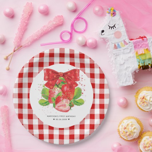 いちごパーソナライズされたテーマ誕生日かわいい夏 ペーパープレート (パーティー)