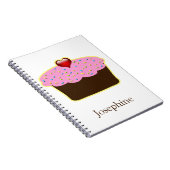 いちごパーソナライズされたハートカップケーキをテーマにしたギフト ノートブック (右側)