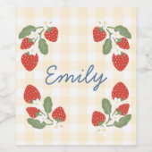 いちごパーソナライズされたベリースイーツパーティーピクニック ワインラベル (シングルラベル)