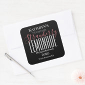 「いちごパーソナライズされたレモネード」ムーンシャインラベル スクエアシール (封筒)