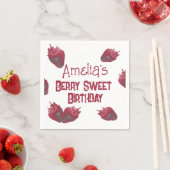いちごパーソナライズされた誕生日 スタンダードカクテルナプキン (インサイチュ)