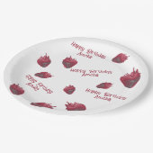 いちごパーソナライズされた誕生日 ペーパープレート (アングル)