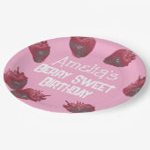 いちごパーソナライズされた誕生日 ペーパープレート (アングル)