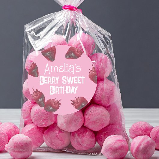 いちごパーソナライズされた誕生日 ラウンドシール