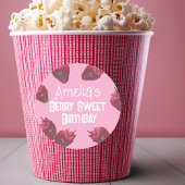 いちごパーソナライズされた誕生日 ラウンドシール