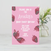 いちごパーソナライズされた誕生日 招待状 (スタンド正面)