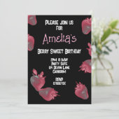 いちごパーソナライズされた誕生日 招待状 (スタンド正面)
