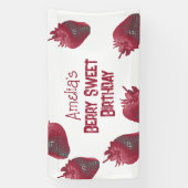 いちごパーソナライズされた誕生日 横断幕 (縦)