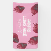 いちごパーソナライズされた誕生日 横断幕 (縦)