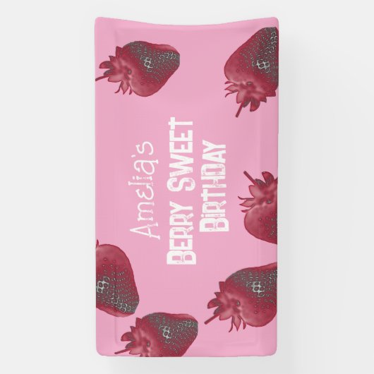 いちごパーソナライズされた誕生日 横断幕 (縦)