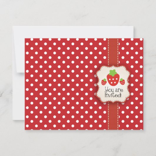 いちごパーティー招待状 招待状 (正面)