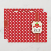 いちごパーティー招待状 招待状 (正面/裏面)