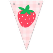 いちごピンクかわいいベリー ファースト 1歳の誕生日 バンティングフラッグ (第3の旗)