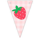 いちごピンクかわいいベリー ファースト 1歳の誕生日 バンティングフラッグ (第2の旗)