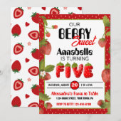 いちごファイブ誕生日パーティー招待状 招待状 (正面/裏面)