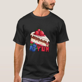いちごブルーベリー ヨムヨム ケーキ Tシャツ