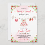 いちごベイビーシャワーパーティーの招待状 招待状 (正面)