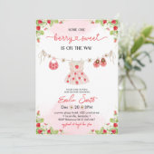 いちごベイビーシャワーパーティーの招待状 招待状 (スタンド正面)