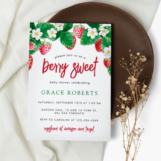 いちごベイビーシャワー サマー ベリー スウィート 招待状