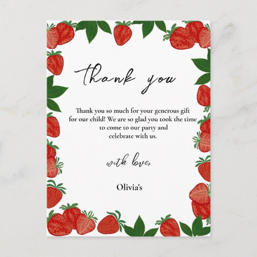 いちごベリースイートフルーツありがとう ポストカード (正面)