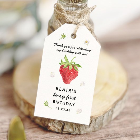 いちごベリー1歳の誕生日ありがとう ギフトタグ