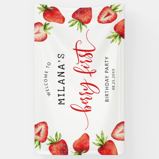 いちごベリー1st女の子バースデーパーティー 横断幕 (縦)