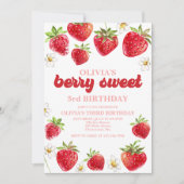いちごベリー スウィート バースデー 招待状 (正面)