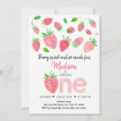 いちごベリー スウィート ファースト バースデー 招待状 (正面)