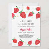 いちごベリー スウィート ベイビー シャワー 招待状 (正面)