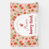 いちごベリー ファーストバースデーパーティー 背景 横断幕 (縦)