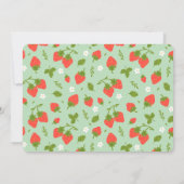 いちごベリー ファースト フォト バースデー パーティー 招待状 (裏面)