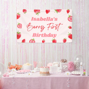 いちごベリー ファースト 1歳の誕生日パーティー 横断幕
