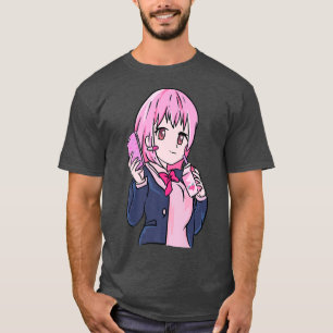 いちごミルクシェイクかわいい日本の美学アニメO Tシャツ