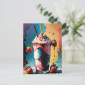 いちごミルクシェイク葉書 ポストカード (スタンド正面)